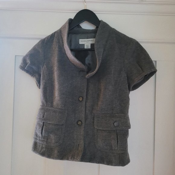 Banana Republic Grey Wool Coat - sz 2 - Picture 3 of 8